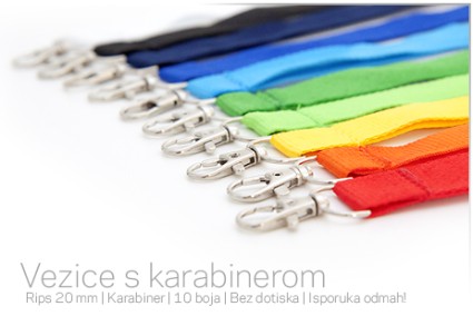 Vezice s karabinerom - Isporuka ODMAH!