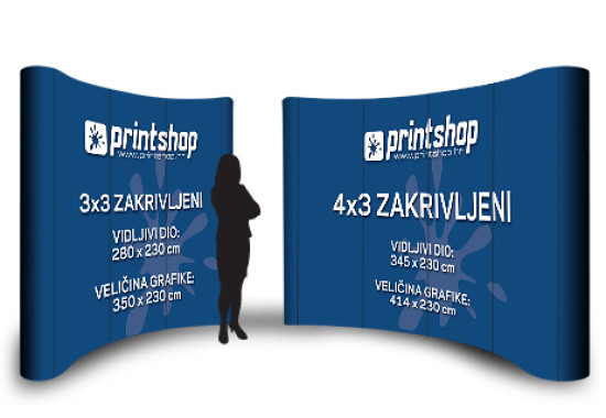 POP-UP ZID - ZAKRIVLJENI