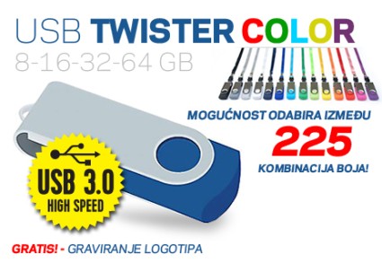 USB STICK 3.0 speed PROMO MEMORIJA TWISTER 8-16-32-64 GB